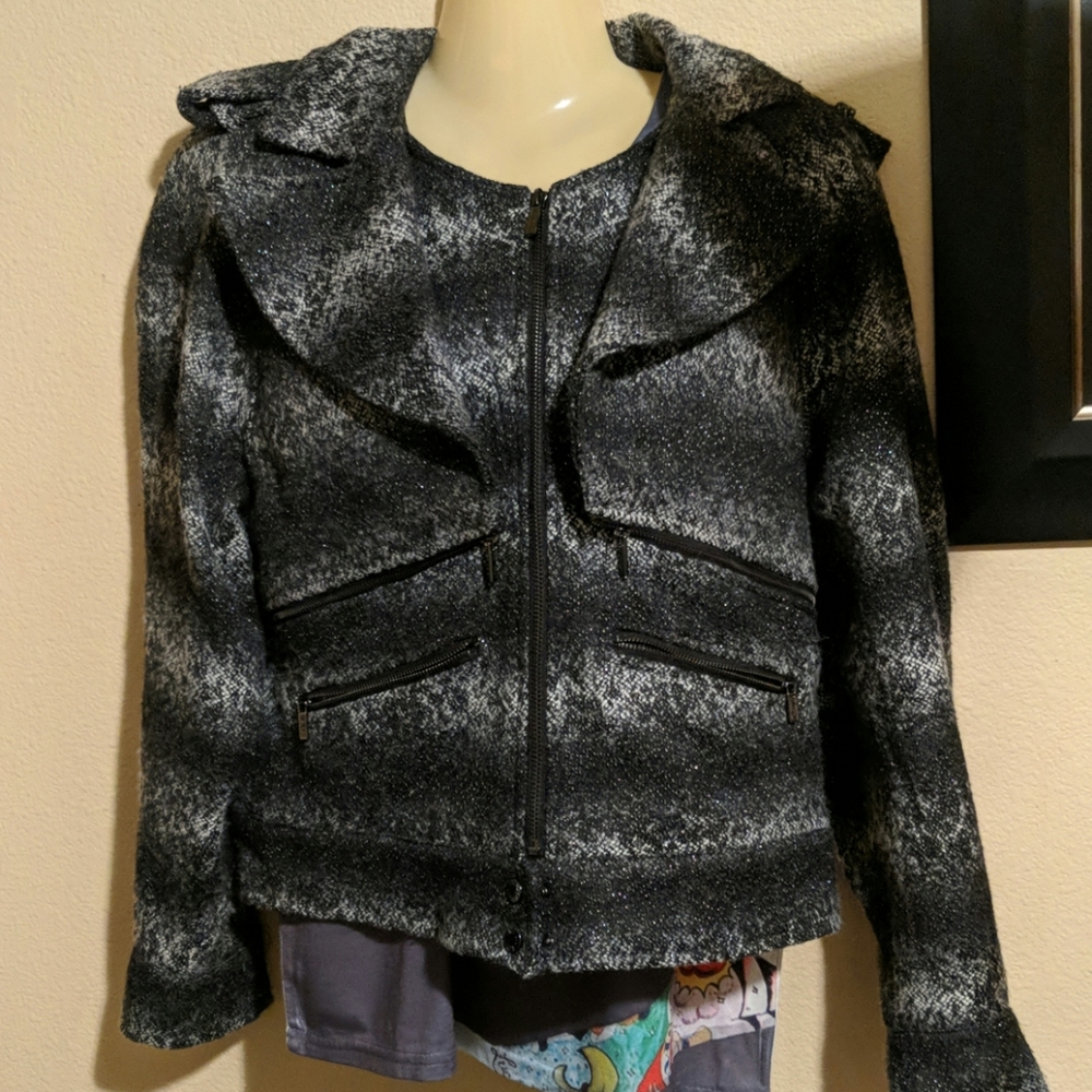 Karl Langerfeld Tweed bomber jacket size medium